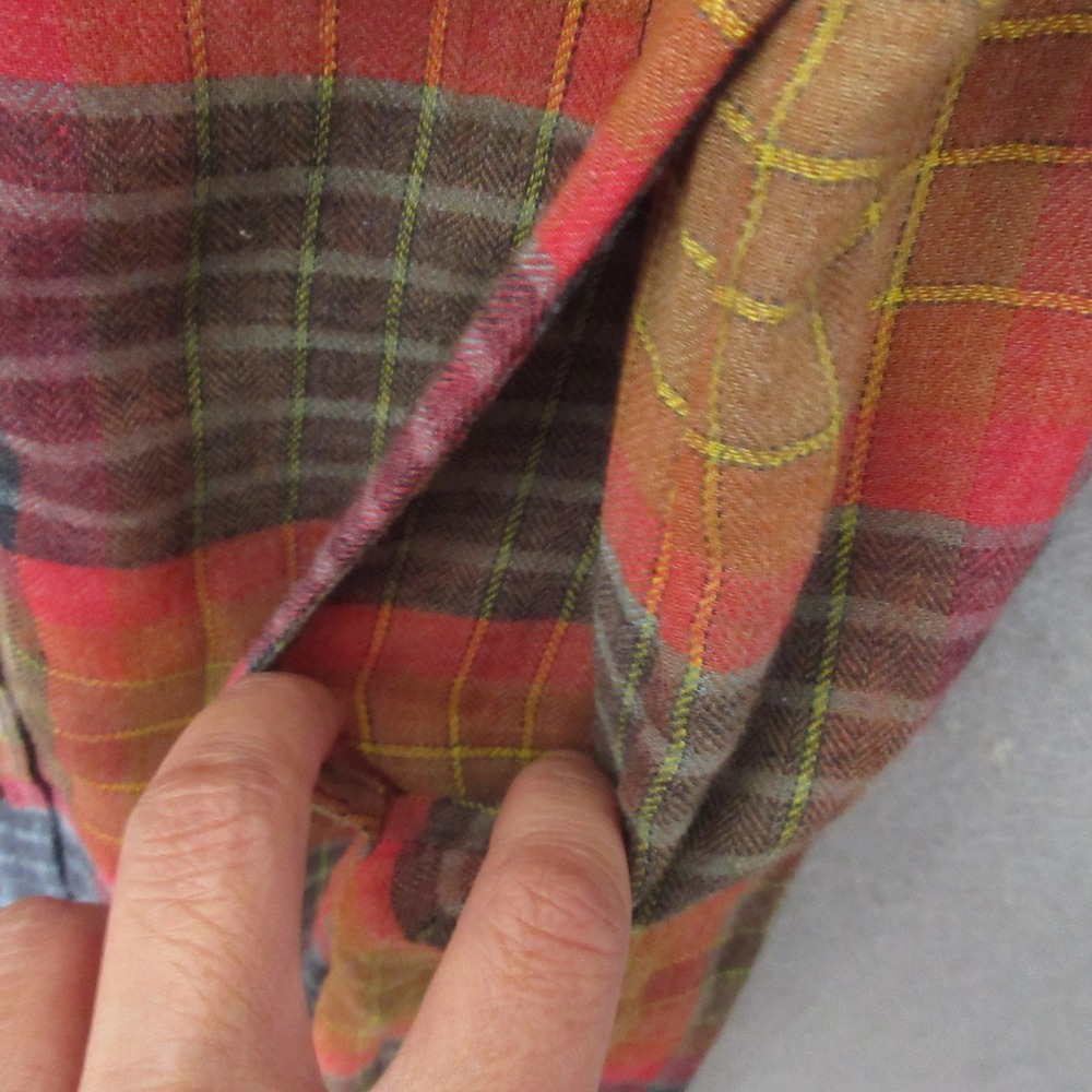 Toad&Co Shirt Dress M Orange Plaid Flannel Re-Form Outdoor Pockets Button NWT - Picture 3 of 10